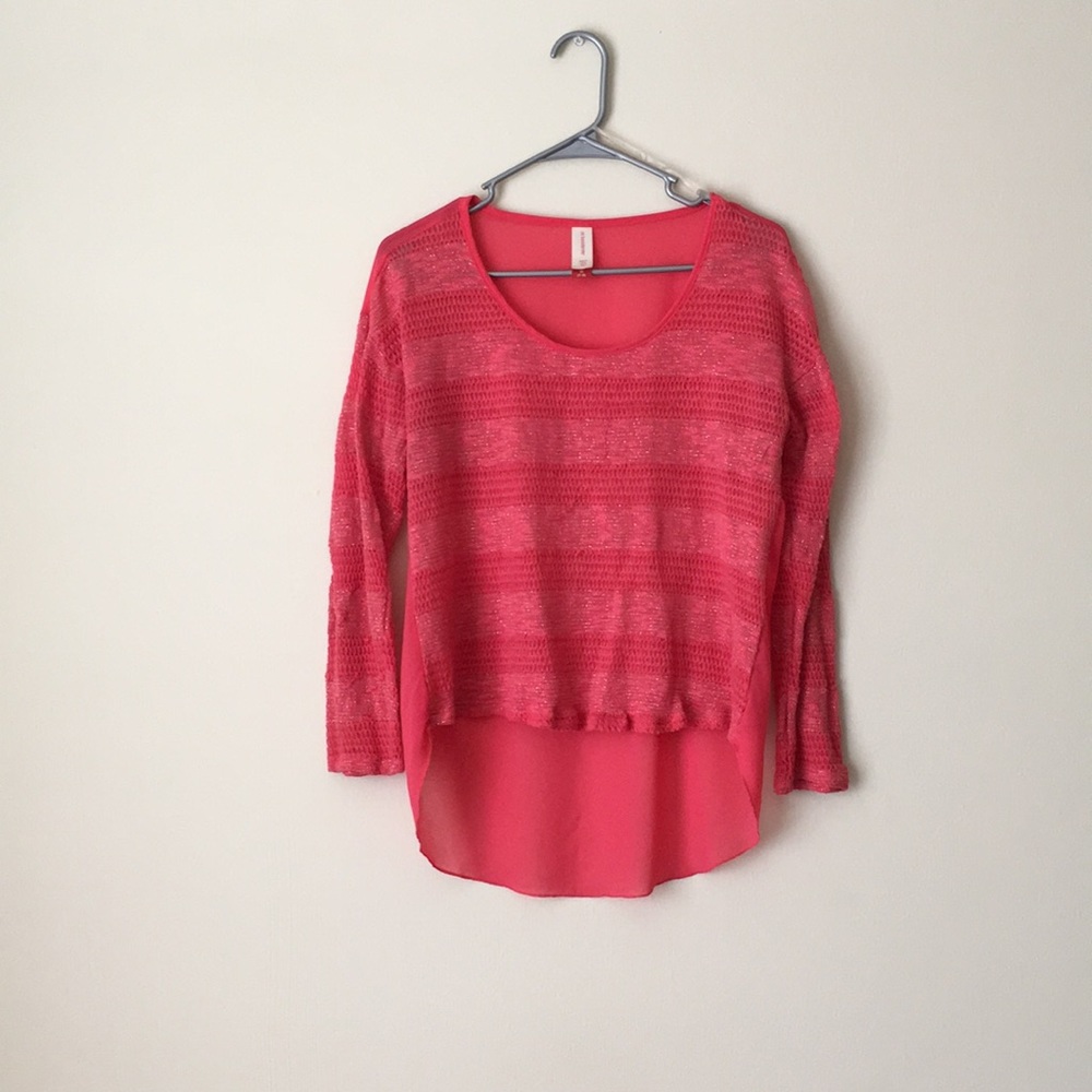 Pink glitter stripped shirt
